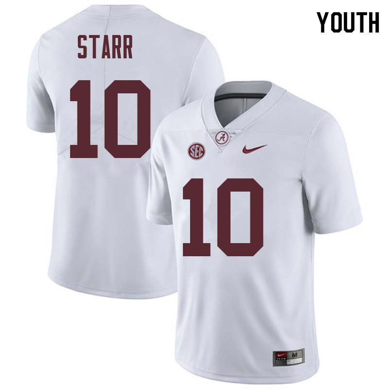 Youth #10 Bart Starr Alabama Crimson Tide College Football Jerseys Sale-White